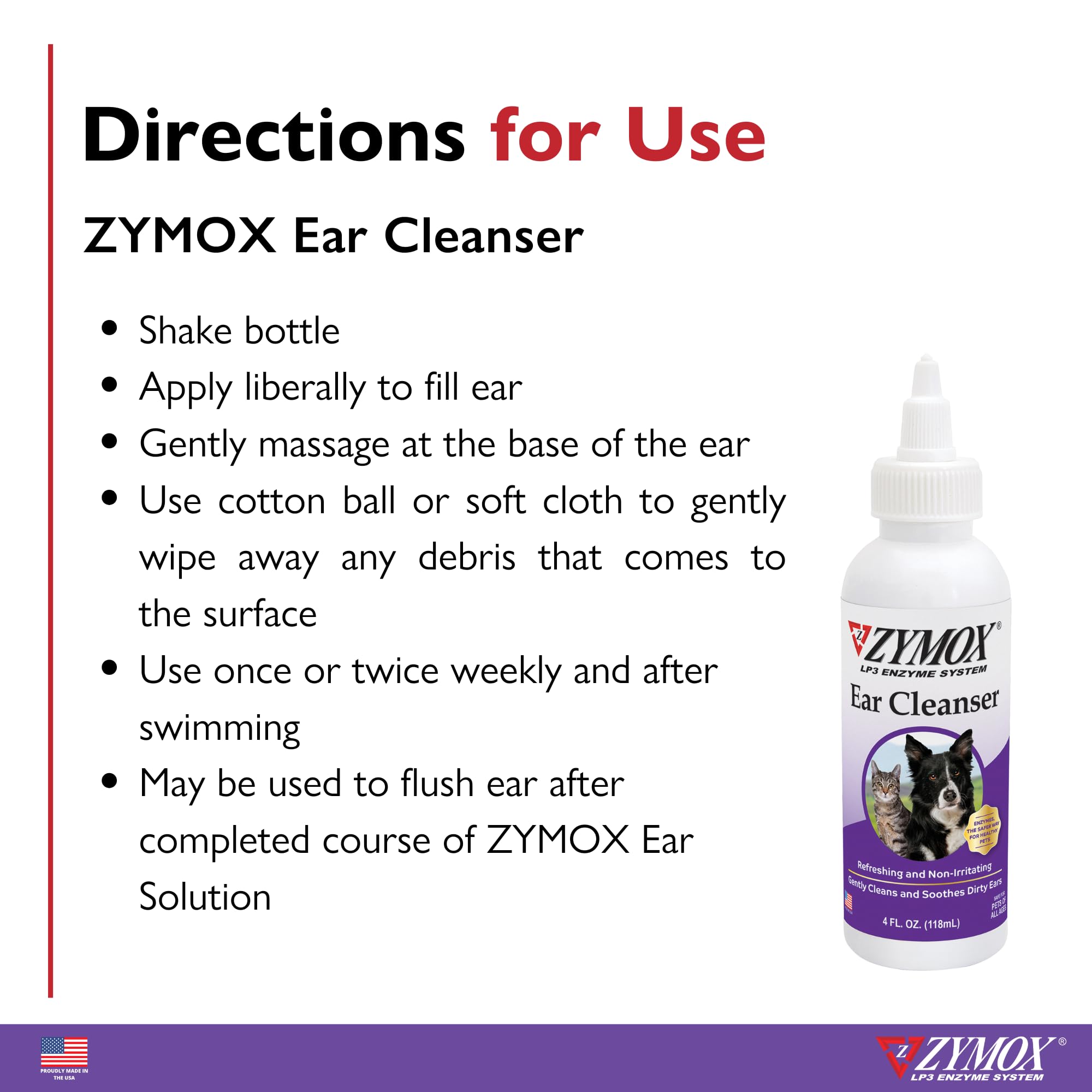 Zymox ear cleanser USA made in regulated facility for quality