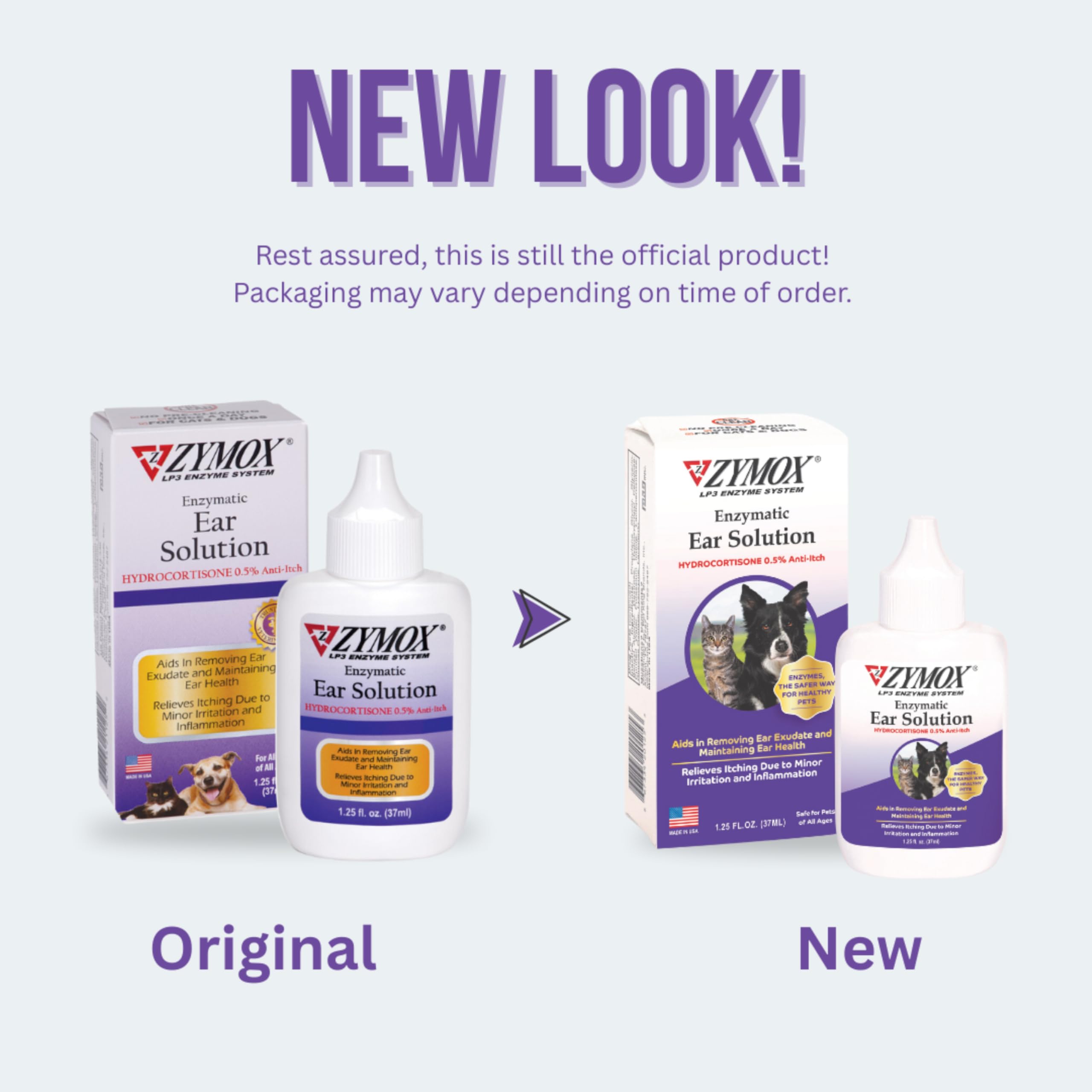 ZYMOX ear-solution for dog ears providing soothing relief.