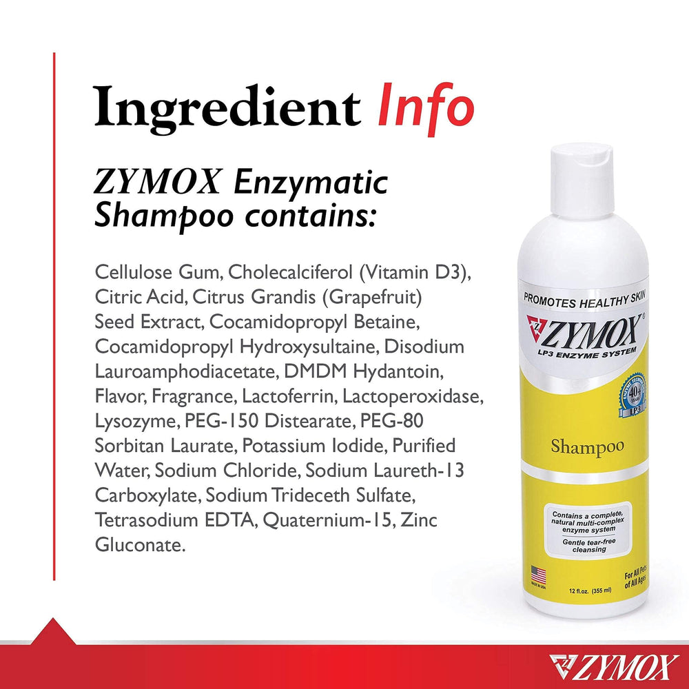 Zymox tear-free formula helps comfortable bath without stinging sensations.