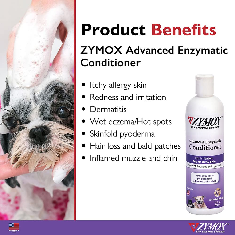 ZYMOX pelaje despelmazado en la aplicación para desenredar