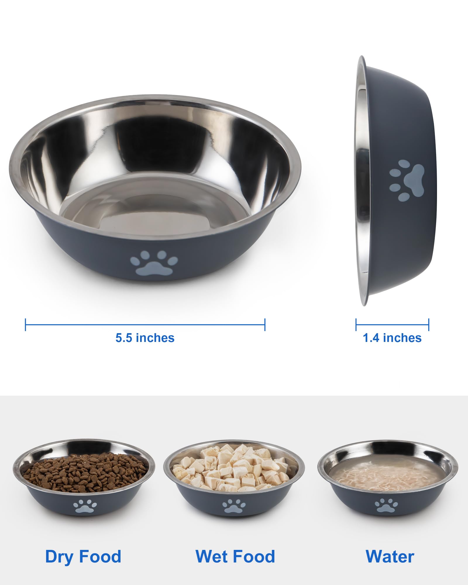 ZYUTONG cat bowls with non-slip base to keep meals tidy and prevent sliding.