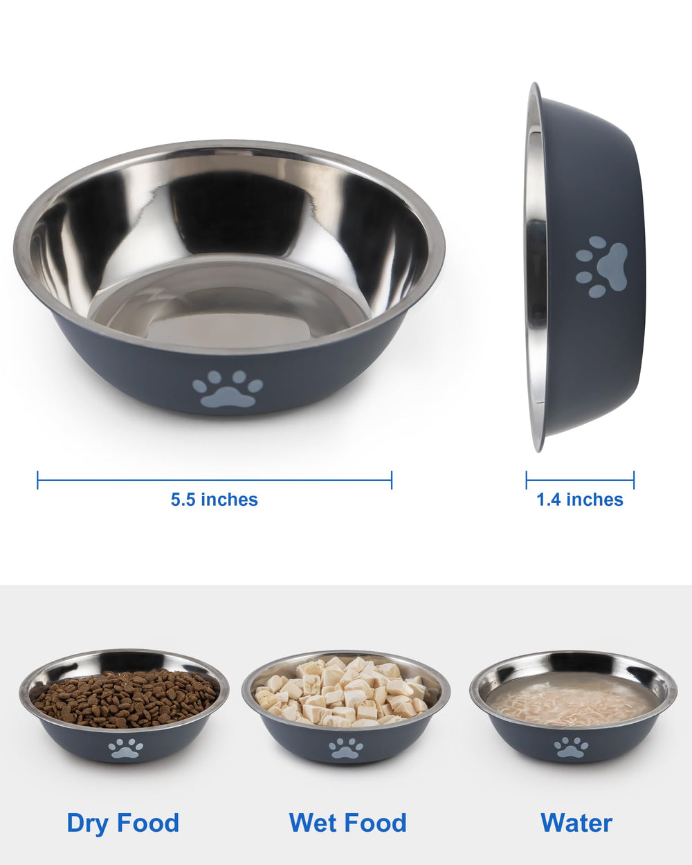 ZYUTONG cat bowls with non-slip base to keep meals tidy and prevent sliding.