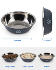 ZYUTONG cat bowls with non-slip base to keep meals tidy and prevent sliding.